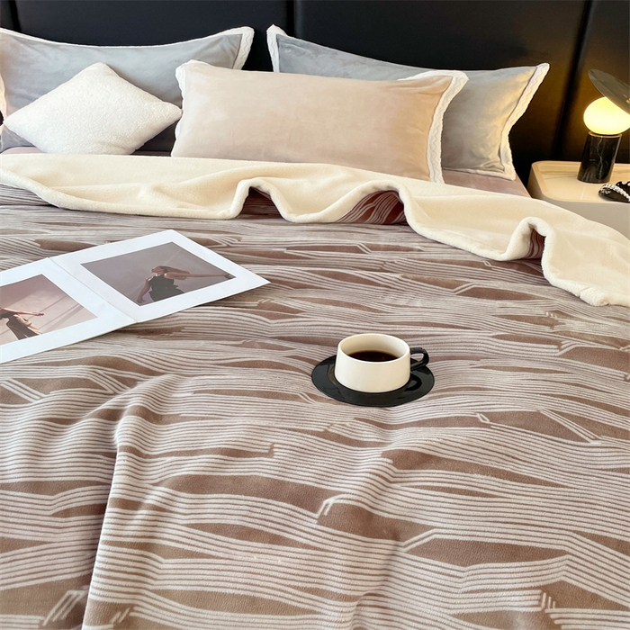 91家纺网 家纺一手货源 找家纺 凯轩毛毛毯毯子网销专供 2024新款雪绒棉四季毛毯毯子盖毛毯毯子毛毯毯子子 简约-卡其