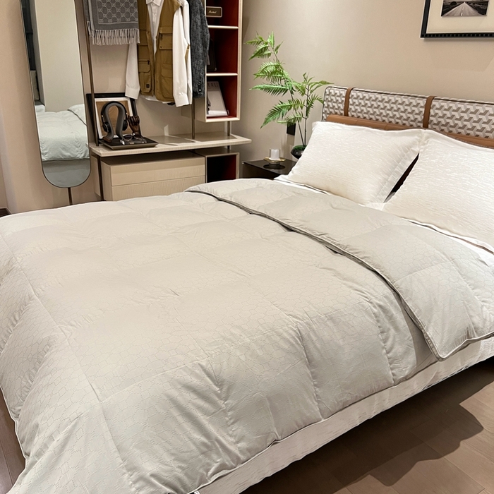 91家纺网 家纺一手货源 找家纺 静若居 2024新款方格提花双层羽绒被壳爆款推荐羽绒被壳厂家直销 西西里灰色1