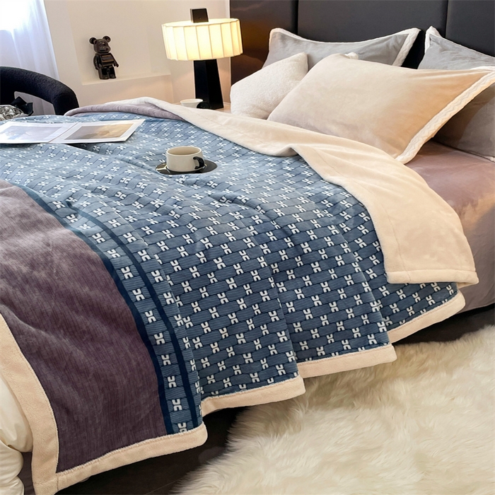 91家纺网 家纺一手货源 找家纺 凯轩毛毛毯毯子网销专供 2024新款雪绒棉四季毛毯毯子盖毛毯毯子毛毯毯子子 蓝图