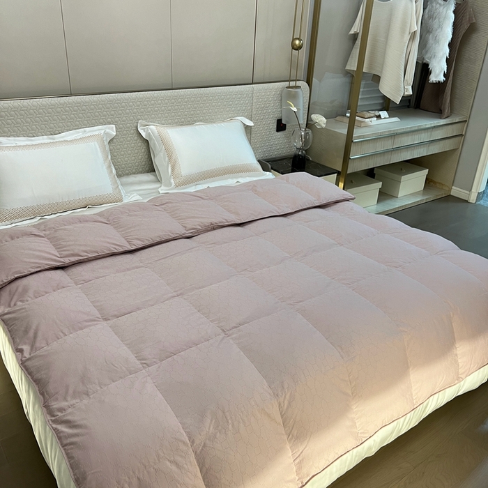 91家纺网 家纺一手货源 找家纺 静若居 2024新款方格提花双层羽绒被壳爆款推荐羽绒被壳厂家直销 西西里豆沙色2