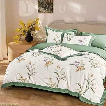 91家纺网 家纺一手货源 找家纺 （总2）未来家居 2024新款优帝100支贡缎长绒棉四件套