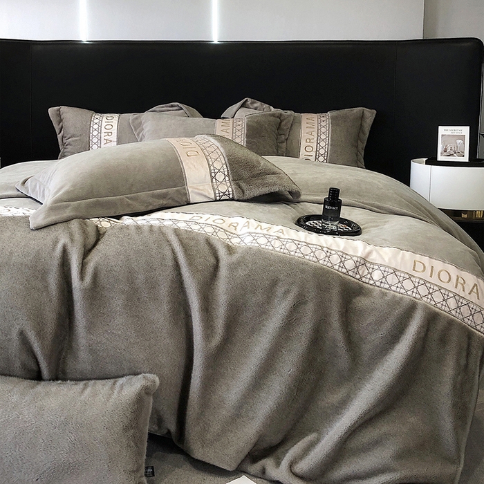 91家纺网 家纺一手货源 找家纺 安莱生活 2024新款弧貂绒皮草四件套 弗兰迪