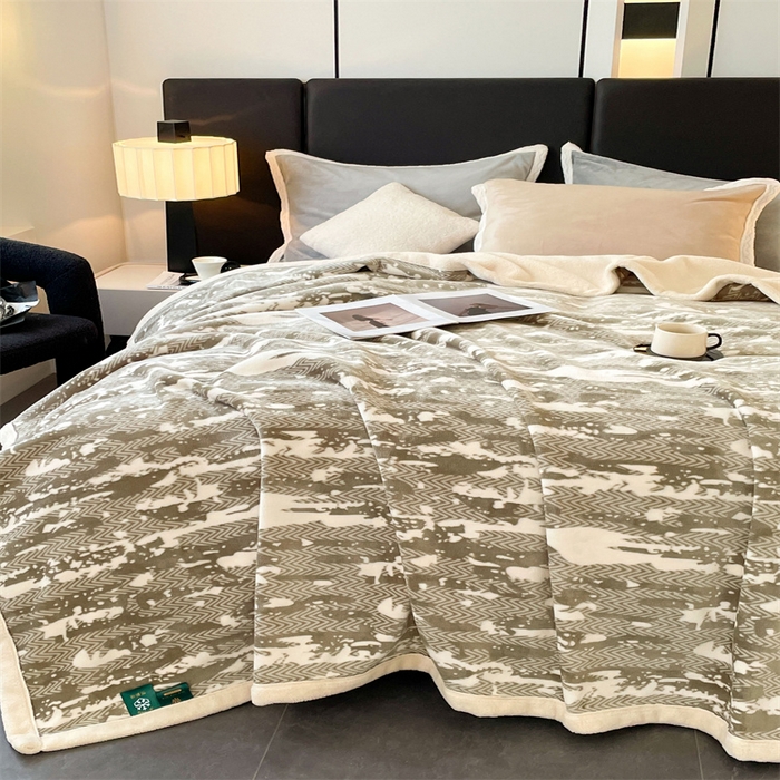 91家纺网 家纺一手货源 找家纺 凯轩毛毛毯毯子网销专供 2024新款雪绒棉四季毛毯毯子盖毛毯毯子毛毯毯子子 迷彩-卡绿