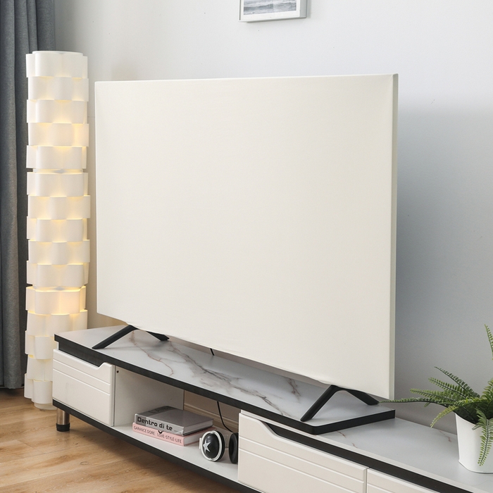 91家纺网 家纺一手货源 找家纺 千彤沙发垫 2024新款高弹力牛奶丝全包电视机防尘罩 米白