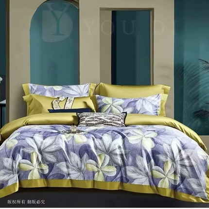 91家纺网 家纺一手货源 找家纺 （总2）未来家居 2024新款优帝100支贡缎长绒棉四件套