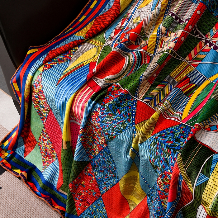 91家纺网 家纺一手货源 找家纺 爵仕 2024高档锦狐绒毛毯复合毯奢华复古绒毯爱马风格 彩虹马