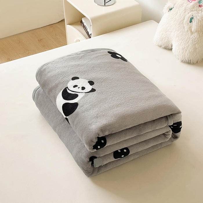 91家纺网 家纺一手货源 找家纺 千荨 2024新款多功能牛奶绒毛毯 花花果赖