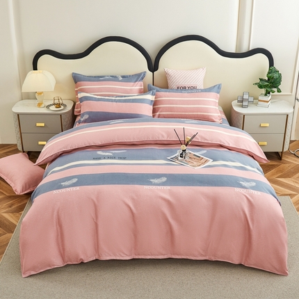 鑫缘2025直播爆款印花植物羊绒加厚磨毛四件套1.2米学生三件套羽乐