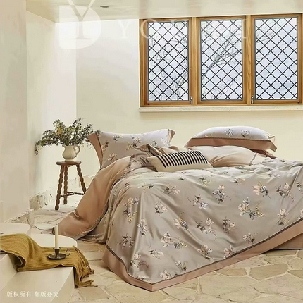 91家纺网 家纺一手货源 找家纺 （总1）未来家居 未来家居 2024新款优帝100支贡缎长绒棉四件套