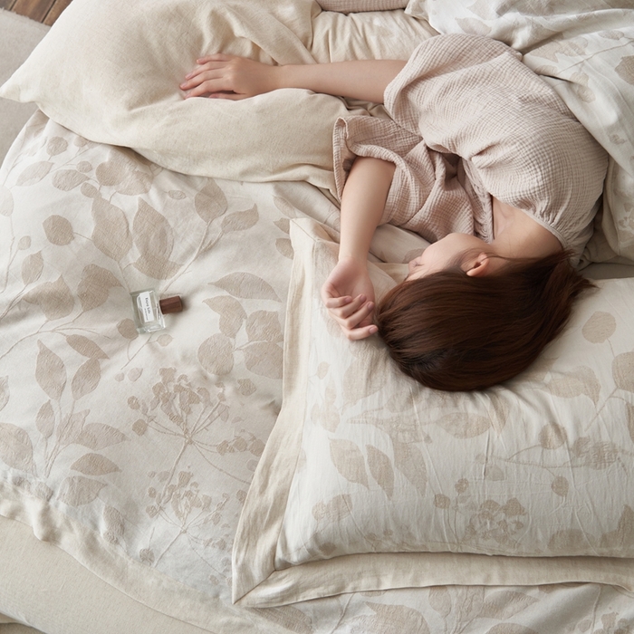 91家纺网 家纺一手货源 找家纺 安莱生活 2024新款棉麻工艺款大提花四件套 流年