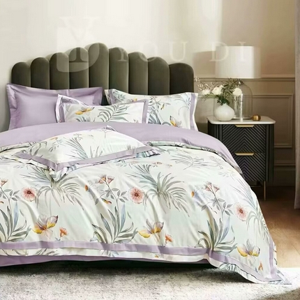 91家纺网 家纺一手货源 找家纺 （总1）未来家居 未来家居 2024新款优帝100支贡缎长绒棉四件套