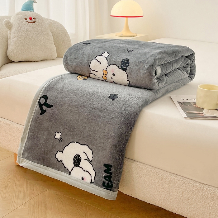 91家纺网 家纺一手货源 找家纺 千荨 2024新款多功能牛奶绒毛毯 玩具狗