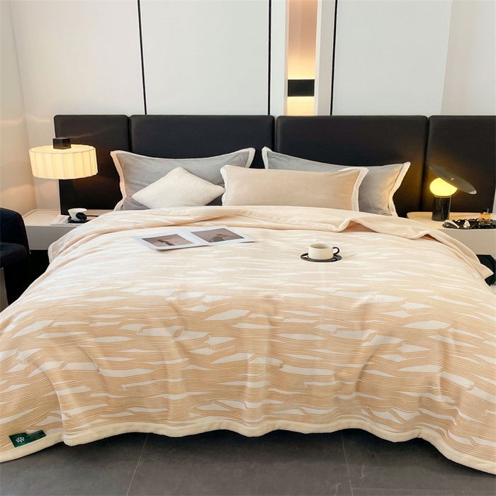 91家纺网 家纺一手货源 找家纺 凯轩毛毛毯毯子网销专供 2024新款雪绒棉四季毛毯毯子盖毛毯毯子毛毯毯子子 简约-米