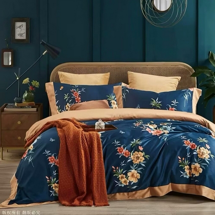 91家纺网 家纺一手货源 找家纺 （总1）未来家居 未来家居 2024新款优帝100支贡缎长绒棉四件套