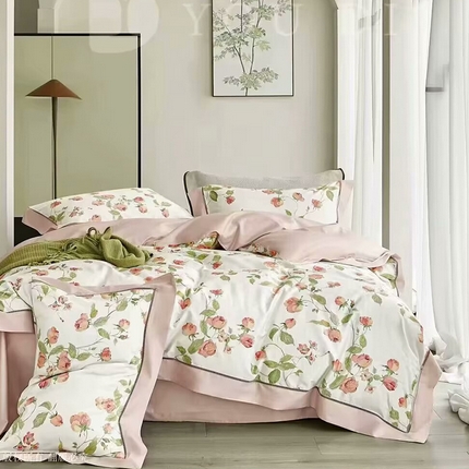 91家纺网 家纺一手货源 找家纺 （总2）未来家居 2024新款优帝100支贡缎长绒棉四件套