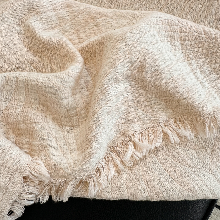 91家纺网 家纺一手货源 找家纺 （总）淑女公社家纺 2024新款色织全棉双股提花流苏盖毯