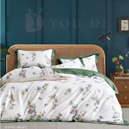 91家纺网 家纺一手货源 找家纺 （总2）未来家居 2024新款优帝100支贡缎长绒棉四件套