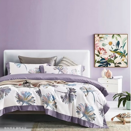 91家纺网 家纺一手货源 找家纺 （总2）未来家居 2024新款优帝100支贡缎长绒棉四件套