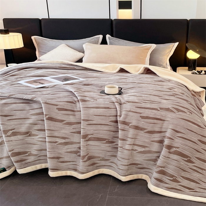 91家纺网 家纺一手货源 找家纺 凯轩毛毛毯毯子网销专供 2024新款雪绒棉四季毛毯毯子盖毛毯毯子毛毯毯子子 简约-卡其