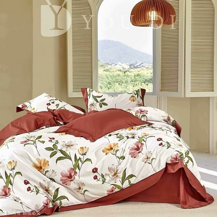 91家纺网 家纺一手货源 找家纺 （总1）未来家居 未来家居 2024新款优帝100支贡缎长绒棉四件套