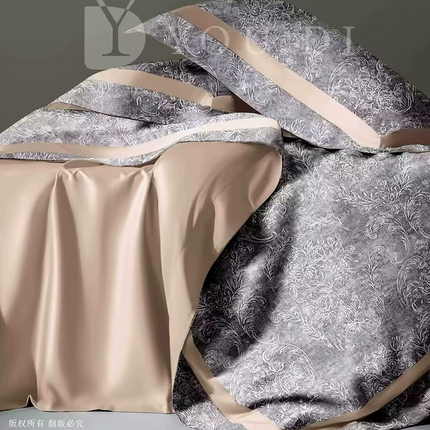 91家纺网 家纺一手货源 找家纺 （总2）未来家居 2024新款优帝100支贡缎长绒棉四件套