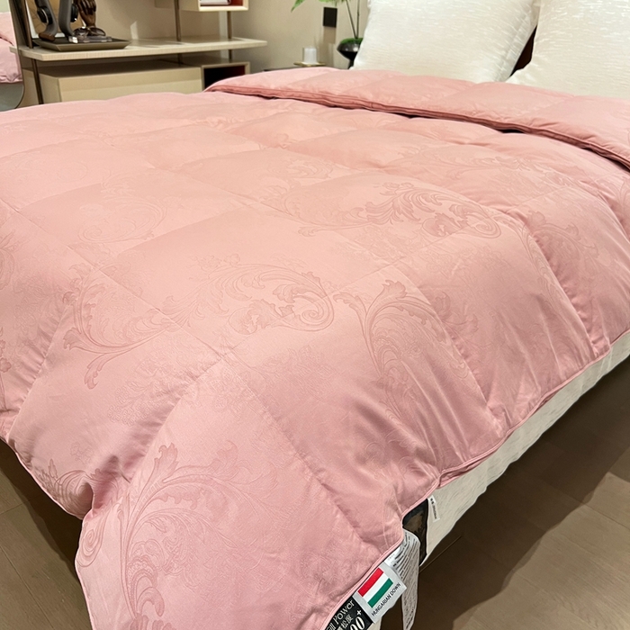 91家纺网 家纺一手货源 找家纺 静若居 2024新款双层大提花羽绒被壳不跑绒自充绒羽绒被壳厂家直销 双层凤尾豆沙2