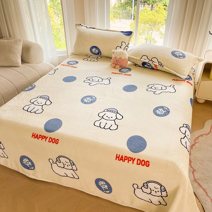 91家纺网 家纺一手货源 找家纺 千荨 2024新款多功能牛奶绒毛毯 旺财