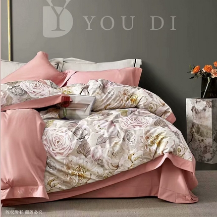 91家纺网 家纺一手货源 找家纺 （总1）未来家居 未来家居 2024新款优帝100支贡缎长绒棉四件套