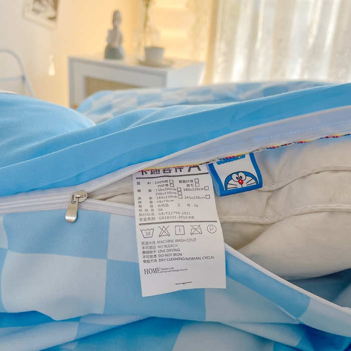 91家纺网 家纺一手货源 找家纺 宝薇 2024新款卡通款加厚斜纹磨毛大版四件套 （新花型不断更新中）哆啦兄妹