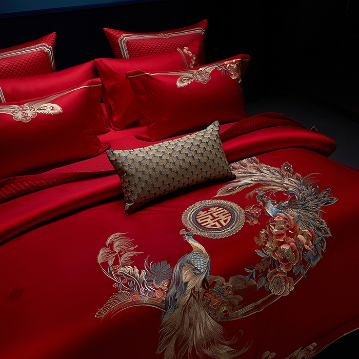 91家纺网 家纺一手货源 找家纺 （总）2024新款刺绣长绒棉婚庆重磅新品多件套-前程似锦