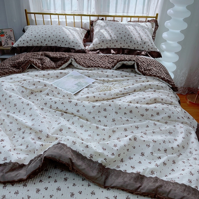 91家纺网 家纺一手货源 找家纺 暖居 2024新款包边豆豆被床盖四件套 扶苏