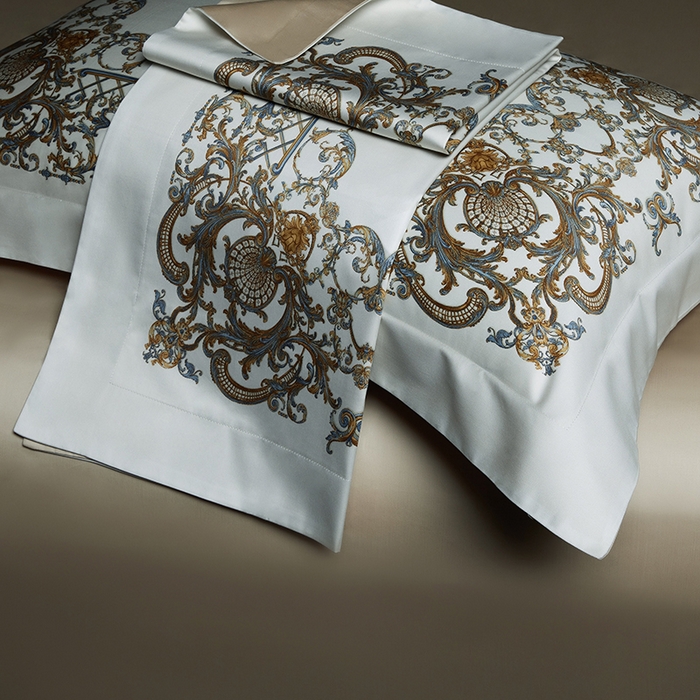 91家纺网 家纺一手货源 找家纺 2024新款100s长绒棉数码印花大版定位四件套 弗雷