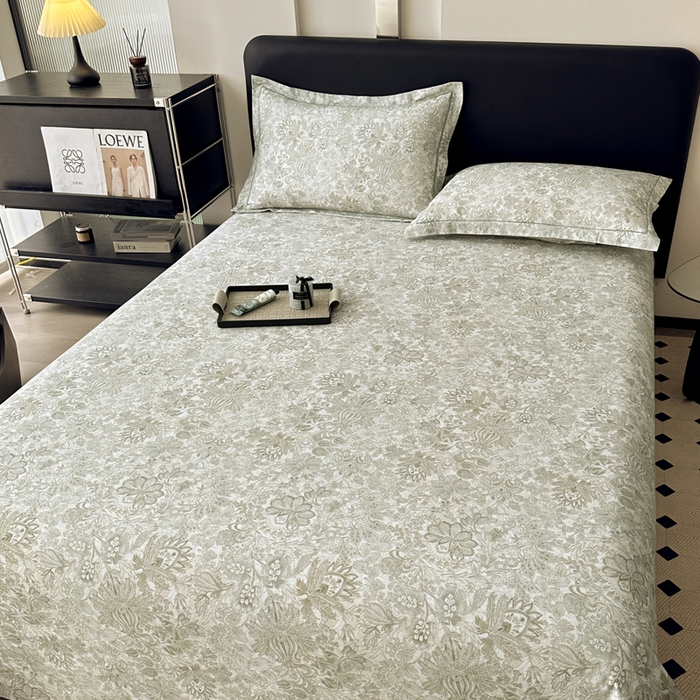 91家纺网 家纺一手货源 找家纺 大柏树 2025新款A类全棉磨毛印花单床单 莉娅绿