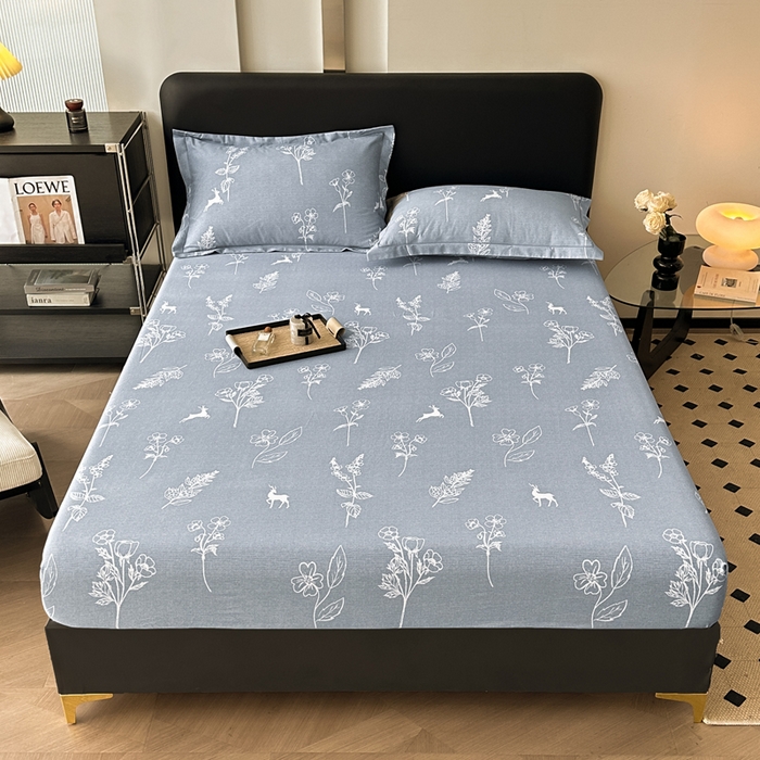 91家纺网 家纺一手货源 找家纺 大柏树 2025新款A类全棉磨毛印花单床笠 芊芊之恋