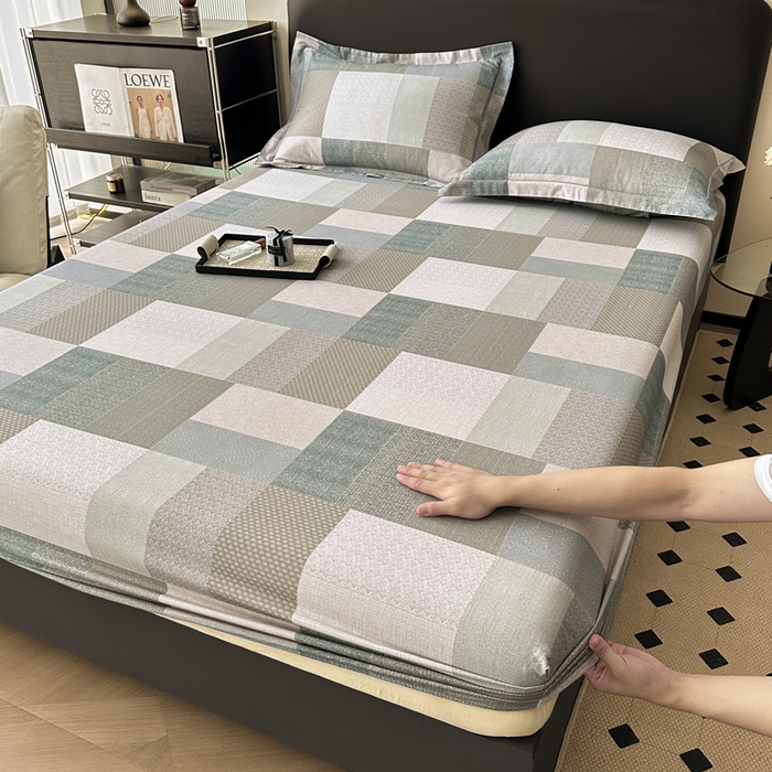 91家纺网 家纺一手货源 找家纺 大柏树 2025新款A类全棉磨毛印花单床笠 布莱克