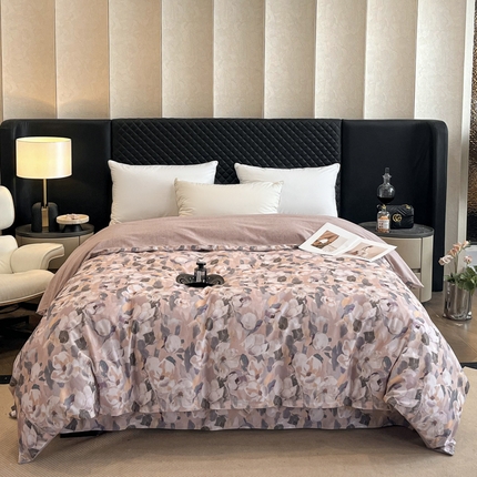 大柏树 2025新款A类全棉磨毛印花单被套 露瑶咖