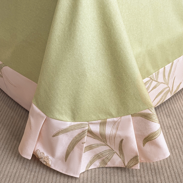 91家纺网 家纺一手货源 找家纺 大柏树 2025新款A类全棉磨毛印花四件套 绿禾