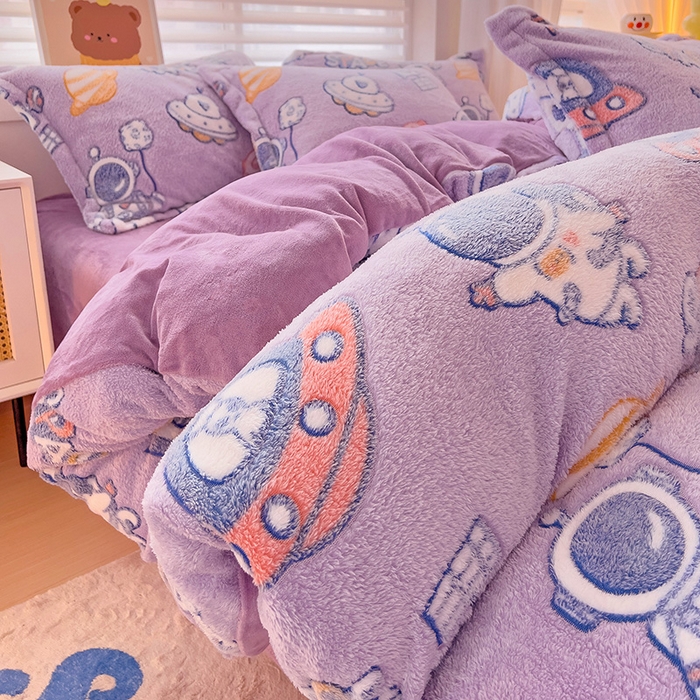 91家纺网 家纺一手货源 找家纺 2024新款加厚雪花绒印花单件被套-风格二（提供卖家秀 ） 星际穿越