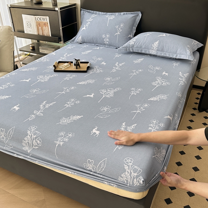 91家纺网 家纺一手货源 找家纺 大柏树 2025新款A类全棉磨毛印花单床笠 芊芊之恋