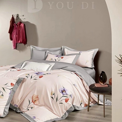 91家纺网 家纺一手货源 找家纺 （总2）未来家居 2024新款UD活性印染铂金贡缎四件套