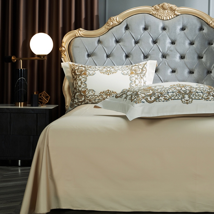 91家纺网 家纺一手货源 找家纺 2024新款100s长绒棉数码印花大版定位四件套 弗雷