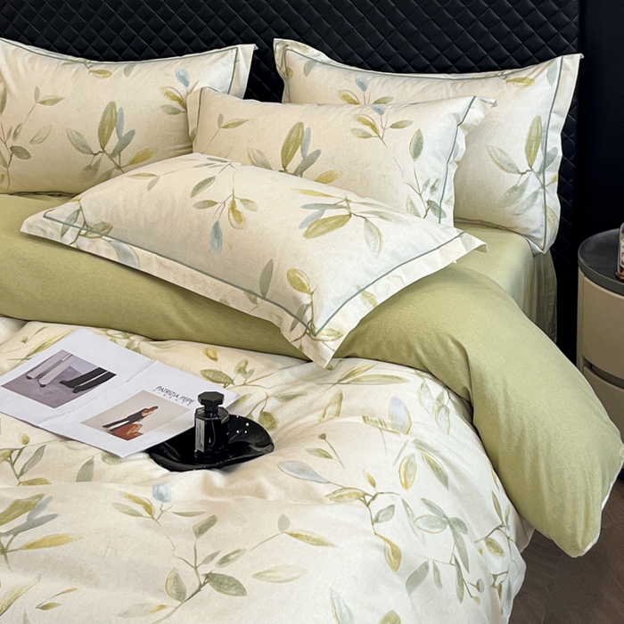 91家纺网 家纺一手货源 找家纺 大柏树 2025新款A类全棉磨毛印花四件套 乐莹米