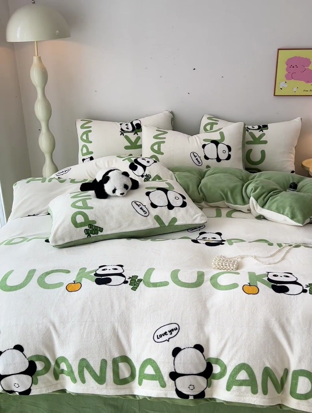 91家纺网 家纺一手货源 找家纺 麦瑞家纺 2025新款印花牛奶绒四件套跑量款 呆萌熊