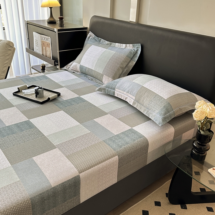 91家纺网 家纺一手货源 找家纺 大柏树 2025新款A类全棉磨毛印花单床笠 布莱克