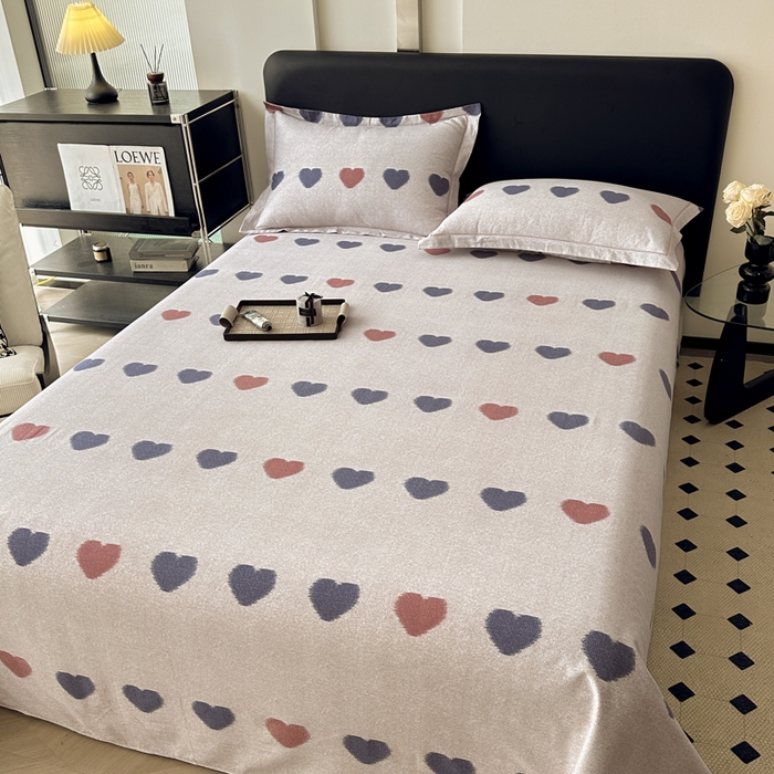 91家纺网 家纺一手货源 找家纺 大柏树 2025新款A类全棉磨毛印花单床单 满心欢喜