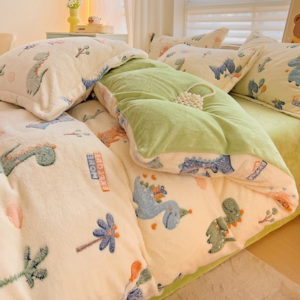 91家纺网 家纺一手货源 找家纺 （总）2024新款加厚雪花绒印花单件被套-风格二（提供卖家秀 ）