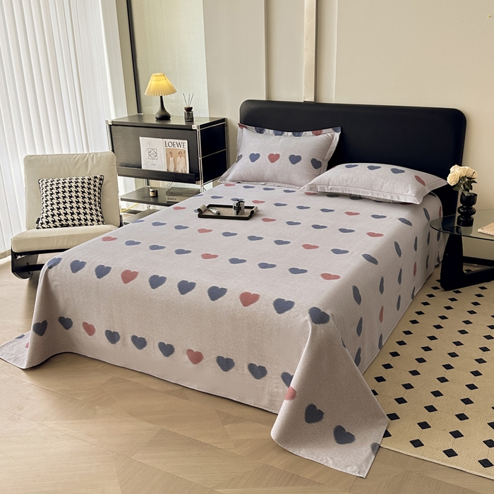 91家纺网 家纺一手货源 找家纺 大柏树 2025新款A类全棉磨毛印花单床单 满心欢喜