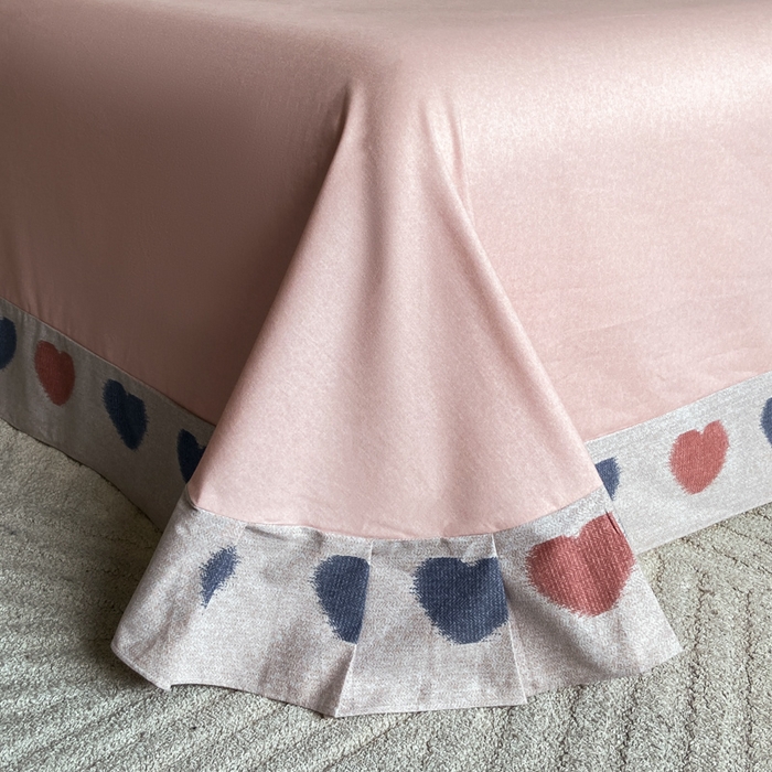 91家纺网 家纺一手货源 找家纺 大柏树 2025新款A类全棉磨毛印花四件套 满心欢喜