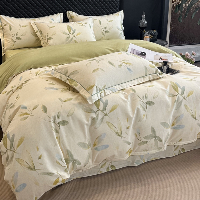 91家纺网 家纺一手货源 找家纺 大柏树 2025新款A类全棉磨毛印花四件套 乐莹米