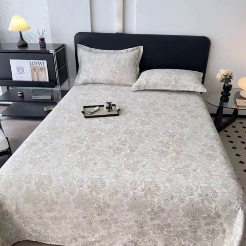 91家纺网 家纺一手货源 找家纺 大柏树 2025新款A类全棉磨毛印花单床单 莉娅绿